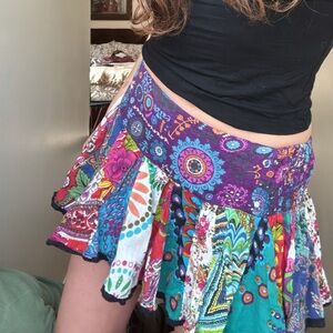 Colorful boho Women's mini Skirt